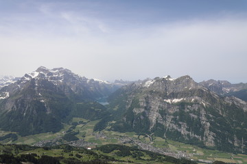 Fototapeta na wymiar View above Glarus, CH