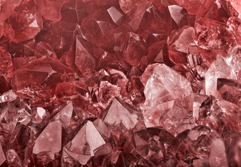 dark red ruby crystals macro backgrond
