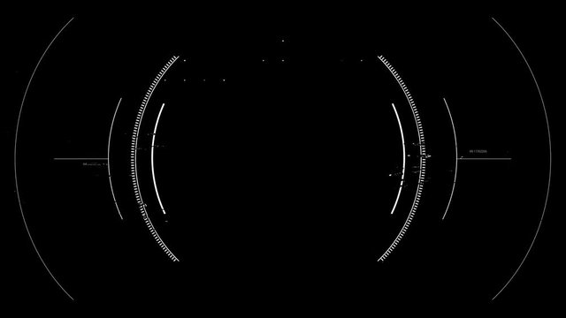 Animation of futuristic hi-tech sight element. This  technological visual elements perfect for your projects, games, presentations, trailers, sci-fi movies, internet videos, business promos.
