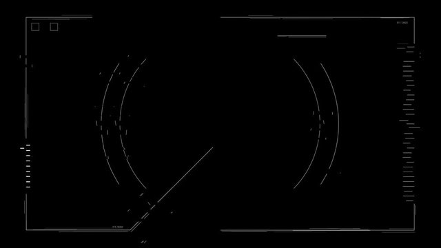 Animation of futuristic hi-tech sight element. This  technological visual elements perfect for your projects, games, presentations, trailers, sci-fi movies, internet videos, business promos.