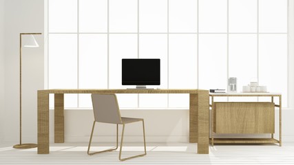 The interior relax space 3d rendering and background minimal japanese