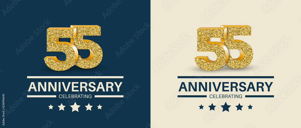 Wall mural 55th anniversary celebrating cards template. vector illustration.