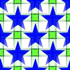 Seamless decorative pattern with a five-pointed stars in a translucent colors 