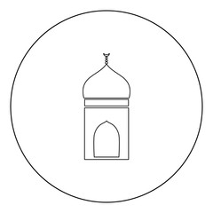 Mosque icon black color in circle