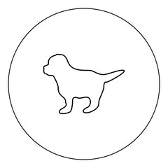 Puppy icon black color in circle