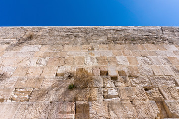 Detail of the western wall in Jerusalem, Israel