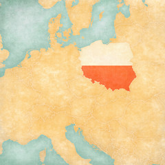 Fototapeta premium Map of Central Europe - Poland