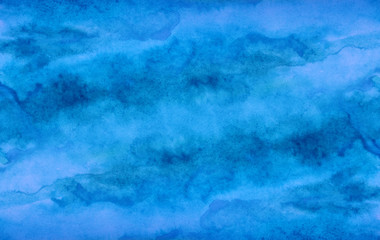 Fototapeta na wymiar blue watercolor splash stroke background. by drawing