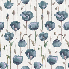 Hand Drawn Watercolor Floral pattern. Flower seamless background