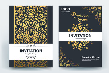 Ramadan Kareem Mubarak Brochure template design vector