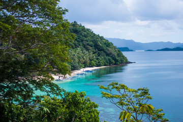 View over one of the islands near Port Barton, Philippines