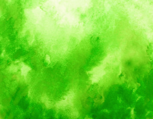 Fototapeta na wymiar Green watercolor background. by drawing