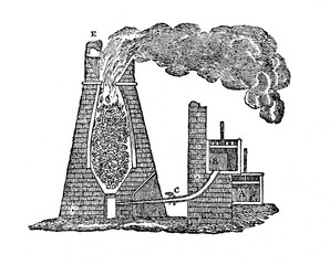 Blast furnace (from Das Heller-Magazin, April 26, 1834)