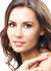 Fototapeta premium Portrait of beautiful woman, on white