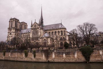 Plakat catedral notredame paris francia