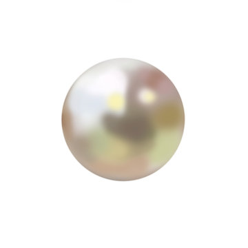 Single shiny pearl isolated on white background