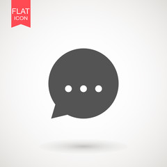 Speech bubble icon. Chat Flat vector. Comment icon. ON white background.