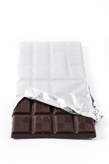  Chocolate bar isolated on white background