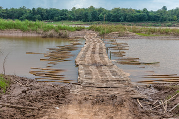 Bambusbr&uuml;cke &uuml;ber den Mekong