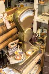 Vintage scales in a shop