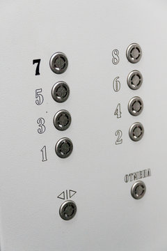 Eight-storey house elevator buttons
