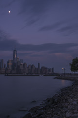 Amazing sky at sunset in New York City viewed from Jersey City, New Jersey