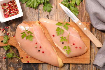 raw chicken breast and pepper