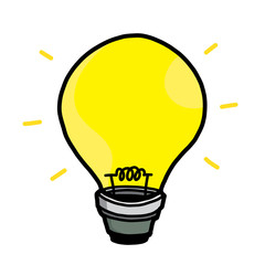 light bulb / cartoon vector and illustration, hand drawn style, isolated on white background.