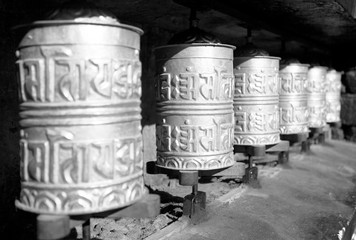 buddhist prayer wheels