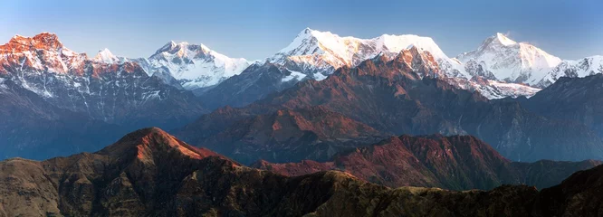 Papier Peint photo autocollant Makalu monts Everest Lhotse et Makalu, grande chaîne himalayenne