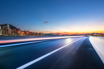Fototapeta premium empty asphalt road with modern office building