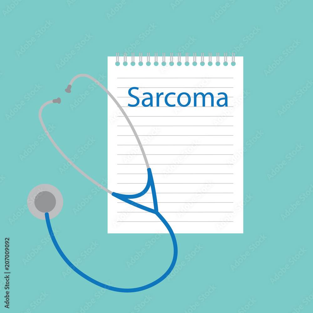 Poster sarcoma written in notebook- vector illustration