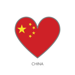 China flag romance love heart shaped vector icon