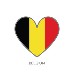 Belgium flag romance love heart shaped vector icon