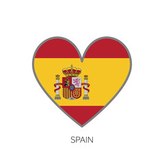 Spain flag romance love heart shaped vector icon