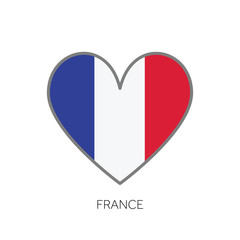 France flag romance love heart shaped vector icon