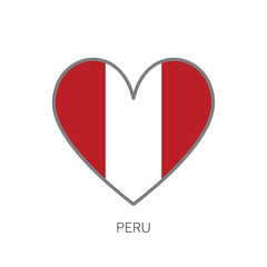 Peru flag romance love heart shaped vector icon