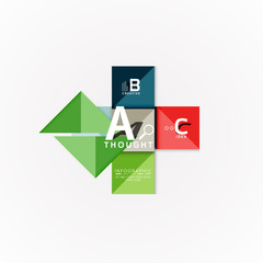 Abstract geometric option infographic banners, a b c steps process