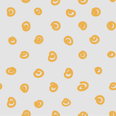 yellow knots on gray background, abstract seamless pattern