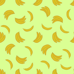 Fototapeta premium Beautiful vector hand drawn seamless pattern. Banana fruit. Illustration