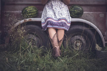 Watermelon and Boots on the Farm