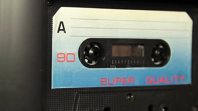 vintage audio cassette tape with a blank white label