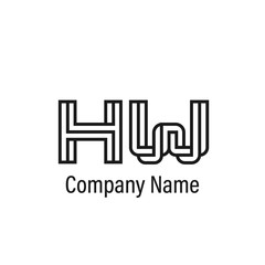 Initial Letter HW Logo Template Vector Design