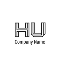 Initial Letter HU Logo Template Vector Design