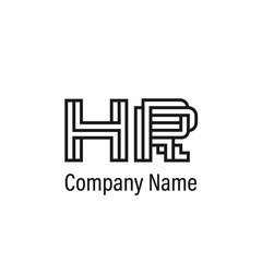 Initial Letter HR Logo Template Vector Design