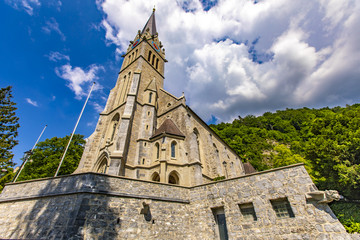 Vaduz cathedral in Liechtenstein