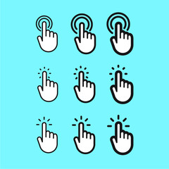 Click hand vector icon set