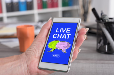 Live chat concept on a smartphone