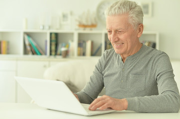 Fototapeta premium senior man using laptop 