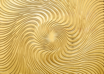 Metal relief of golden sun beam